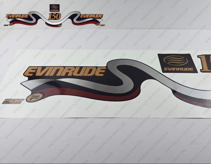 Evinrude 150HP Ficht Fuel Injection 1999-2000 Blue Cowl Outboard Decal Kit